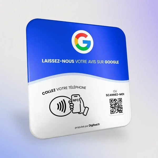 Plaque avis Google Digifeel en NFC et QR code